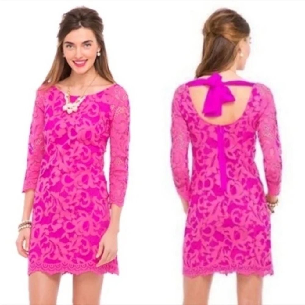 Lilly Pulitzer Aaliyah Lace Dress In Magenta sz 0